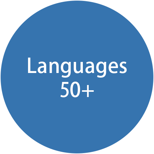 50+ languages