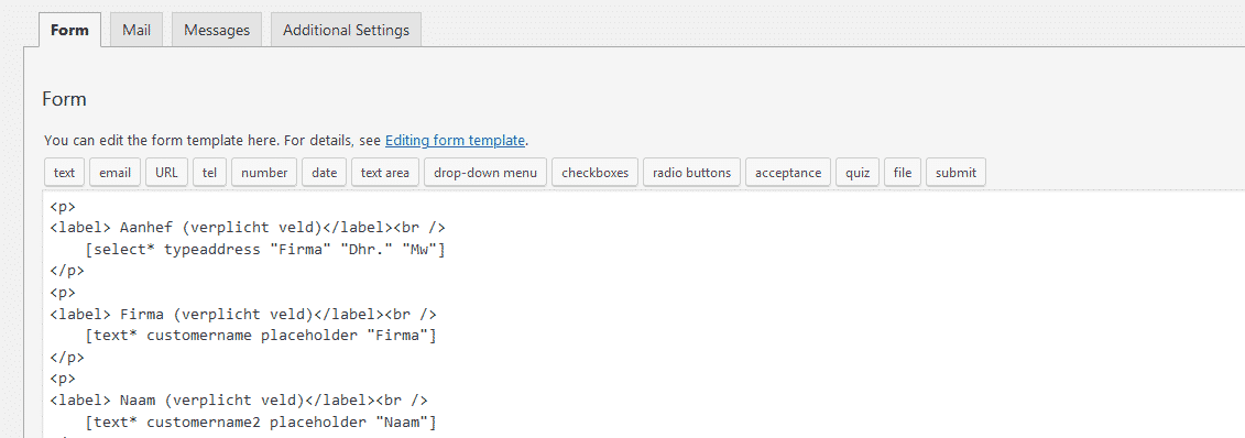 Translating contact form 7